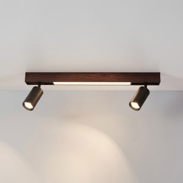 BRILAGI - LED taškinis šviestuvas SELE 2xGU10/30W/230V + LED/15W juodas/ąžuolo dekoras