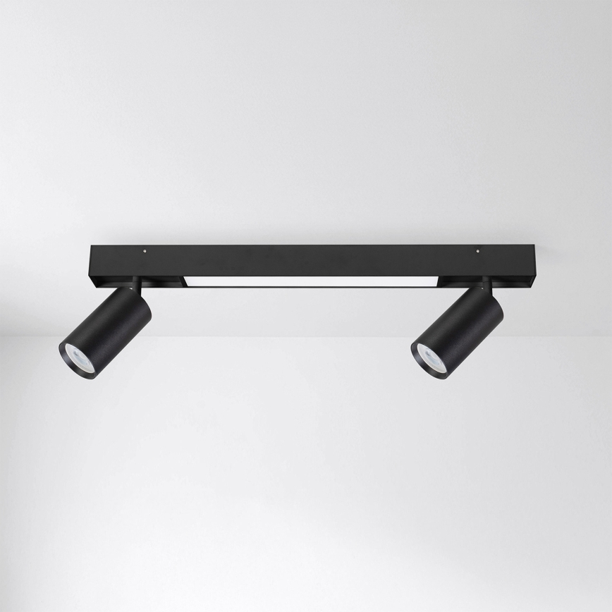 Brilagi - LED taškinis šviestuvas SELE 2xGU10/30W/230V + LED/15W juodas