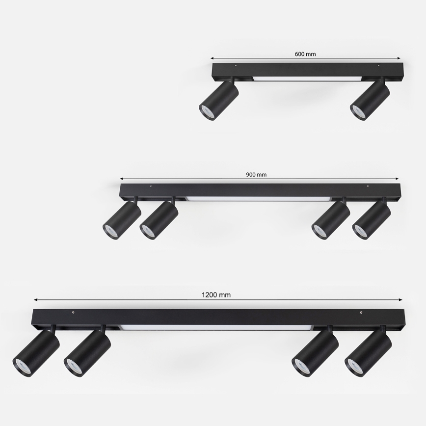 Brilagi - LED taškinis šviestuvas SELE 2xGU10/30W/230V + LED/15W juodas