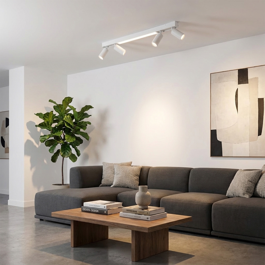 Brilagi - LED taškinis šviestuvas SELE 4xGU10/30W/230V + LED/20W baltas