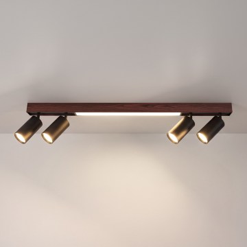 BRILAGI - LED taškinis šviestuvas SELE 4xGU10/30W/230V + LED/20W juoda/ąžuolo dekoras