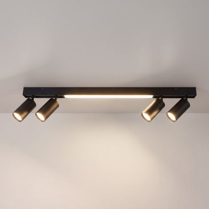 Brilagi - LED taškinis šviestuvas SELE 4xGU10/30W/230V + LED/20W juodas