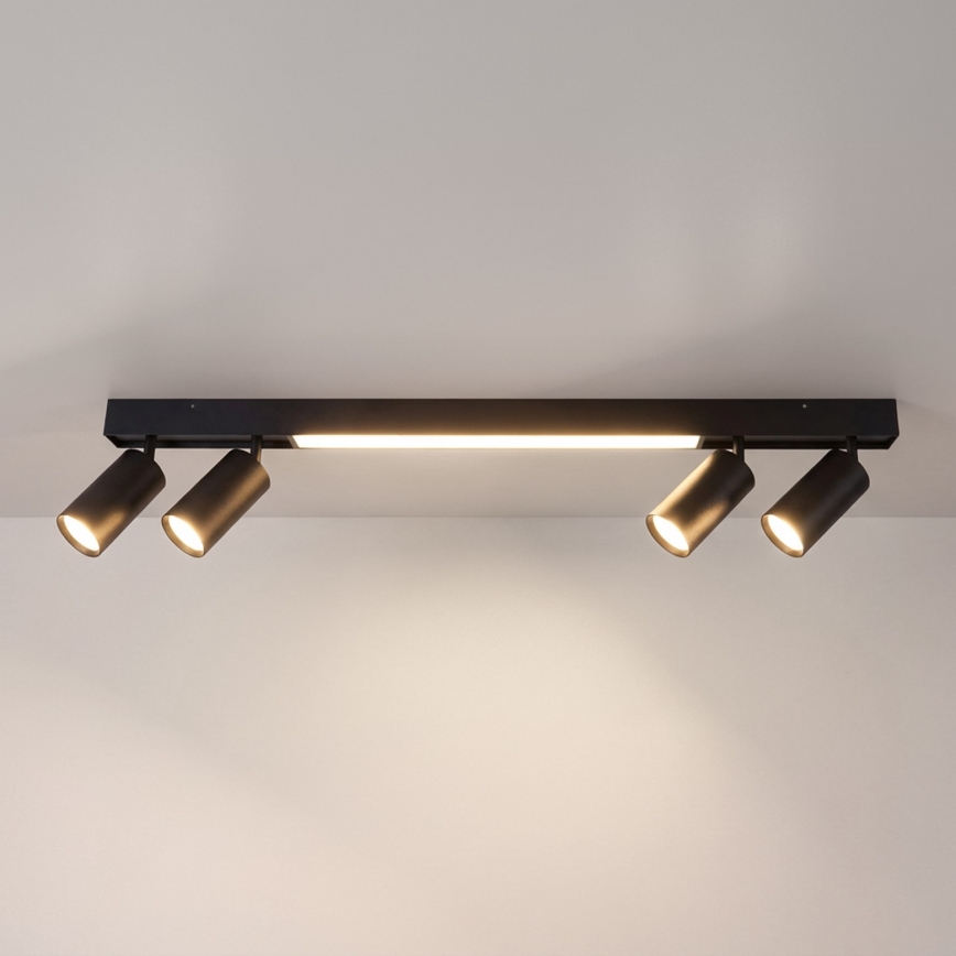 Brilagi - LED taškinis šviestuvas SELE 4xGU10/30W/230V + LED/20W juodas