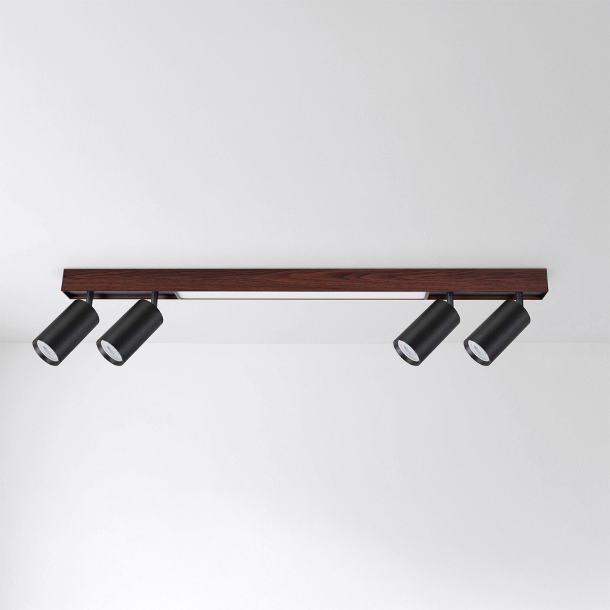 BRILAGI - LED taškinis šviestuvas SELE 4xGU10/30W/230V + LED/20W juodas/vyšnių dekoras