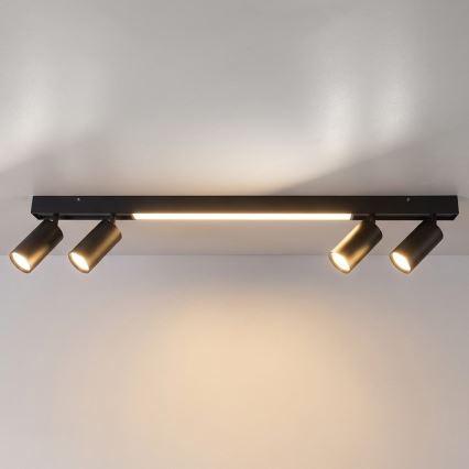 Brilagi - LED taškinis šviestuvas SELE 4xGU10/30W/230V + LED/25W juodas