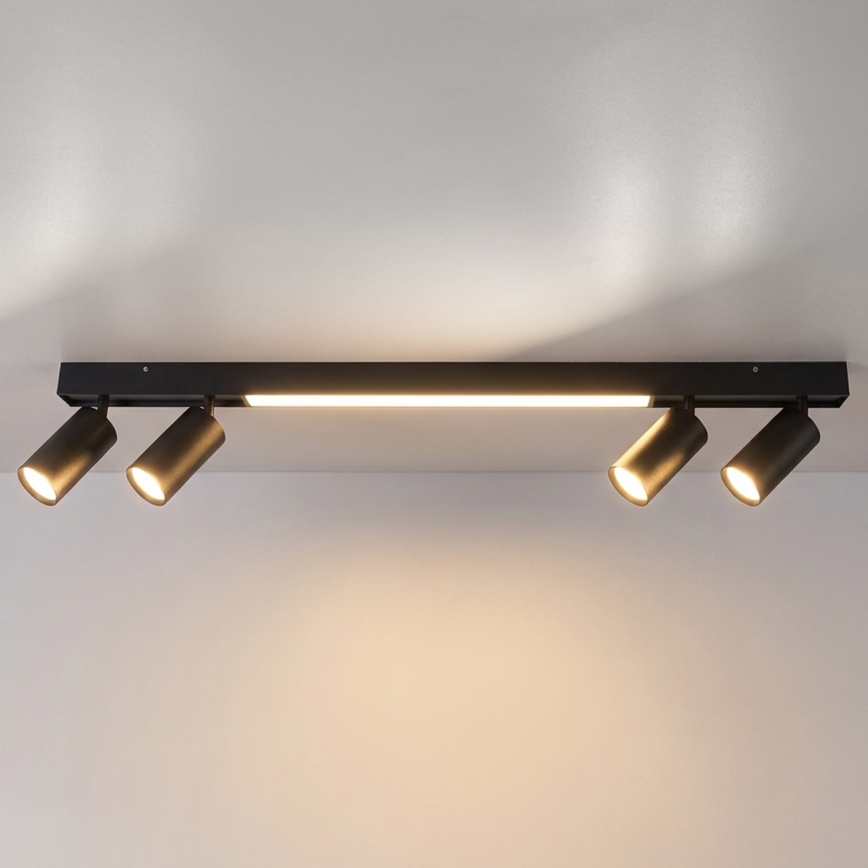 Brilagi - LED taškinis šviestuvas SELE 4xGU10/30W/230V + LED/25W juodas