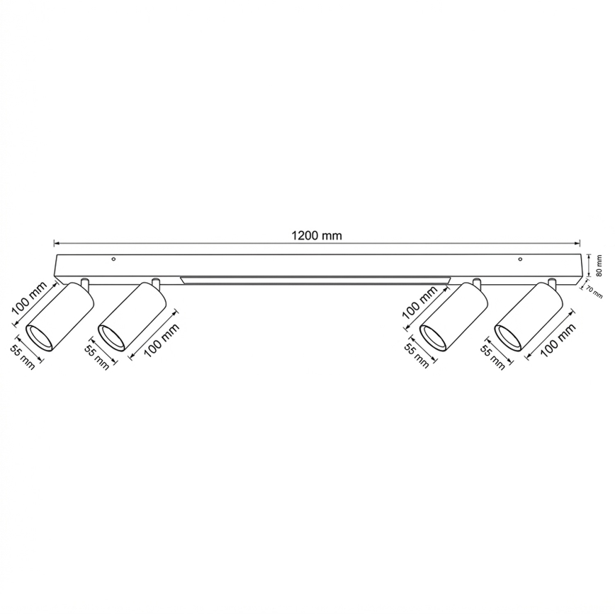 Brilagi - LED taškinis šviestuvas SELE 4xGU10/30W/230V + LED/25W juodas