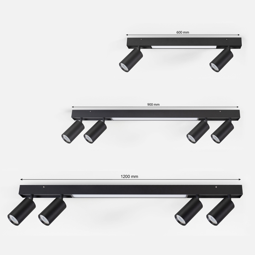 Brilagi - LED taškinis šviestuvas SELE 4xGU10/30W/230V + LED/25W juodas