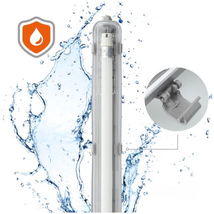 BRILAGI - LED techninis, dulkėms atsparus fluorescencinio tipo šviestuvas OPTIMA T8 1xG13/18W/230V 4000K IP65 128 cm