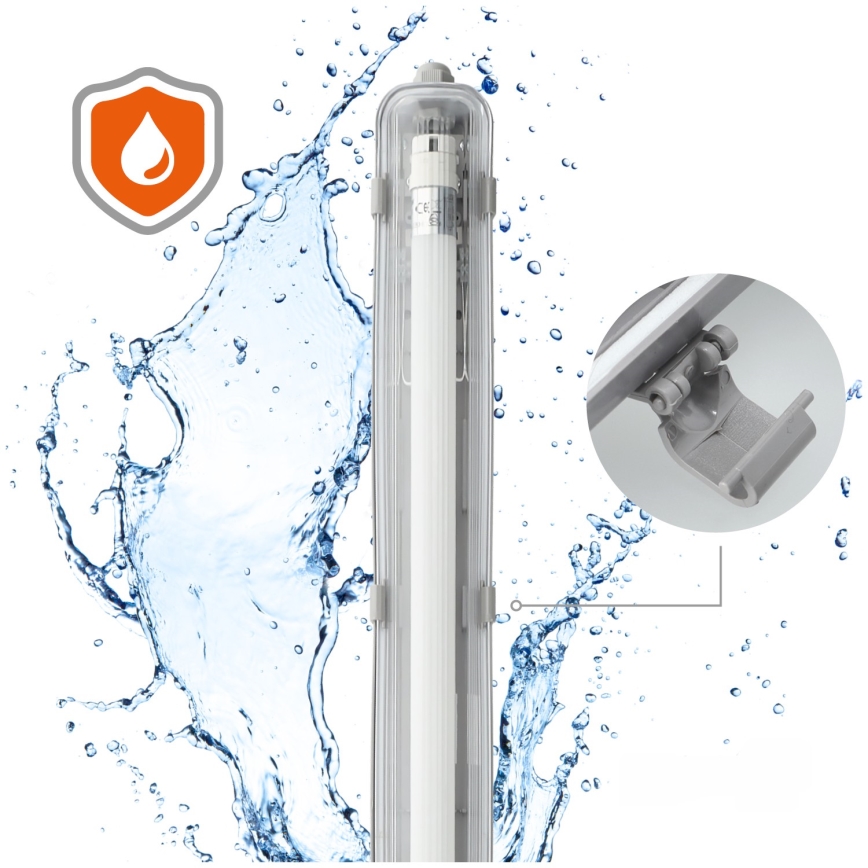 BRILAGI - LED techninis, dulkėms atsparus fluorescencinio tipo šviestuvas OPTIMA T8 1xG13/18W/230V 4000K IP65 128 cm