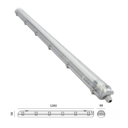 BRILAGI - LED techninis, dulkėms atsparus fluorescencinio tipo šviestuvas OPTIMA T8 1xG13/18W/230V 4000K IP65 128 cm