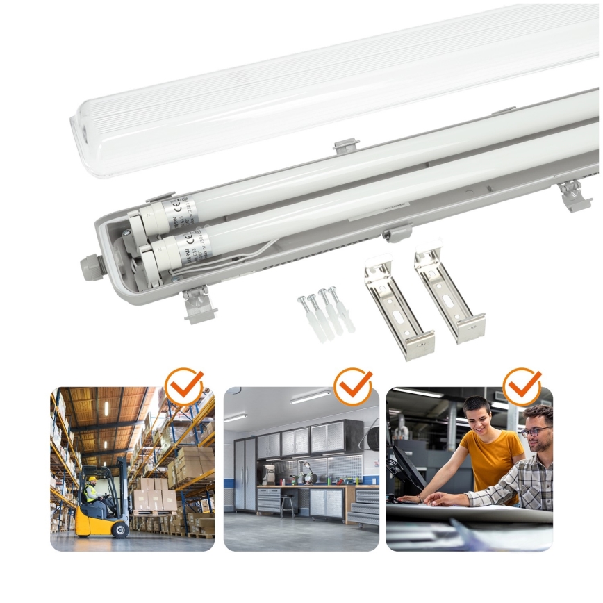 BRILAGI - LED techninis dulkėms atsparus šviestuvas OPTIMA T8 2xG13/18W/230V 4000K IP65 128 cm