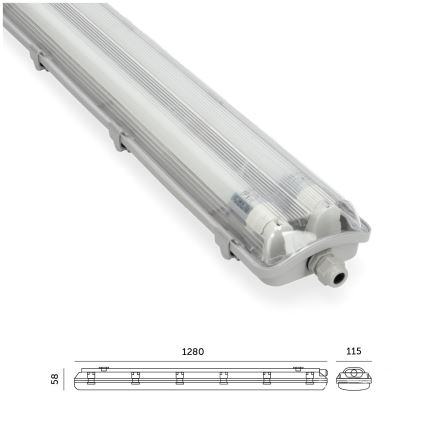BRILAGI - LED techninis dulkėms atsparus šviestuvas OPTIMA T8 2xG13/18W/230V 4000K IP65 128 cm