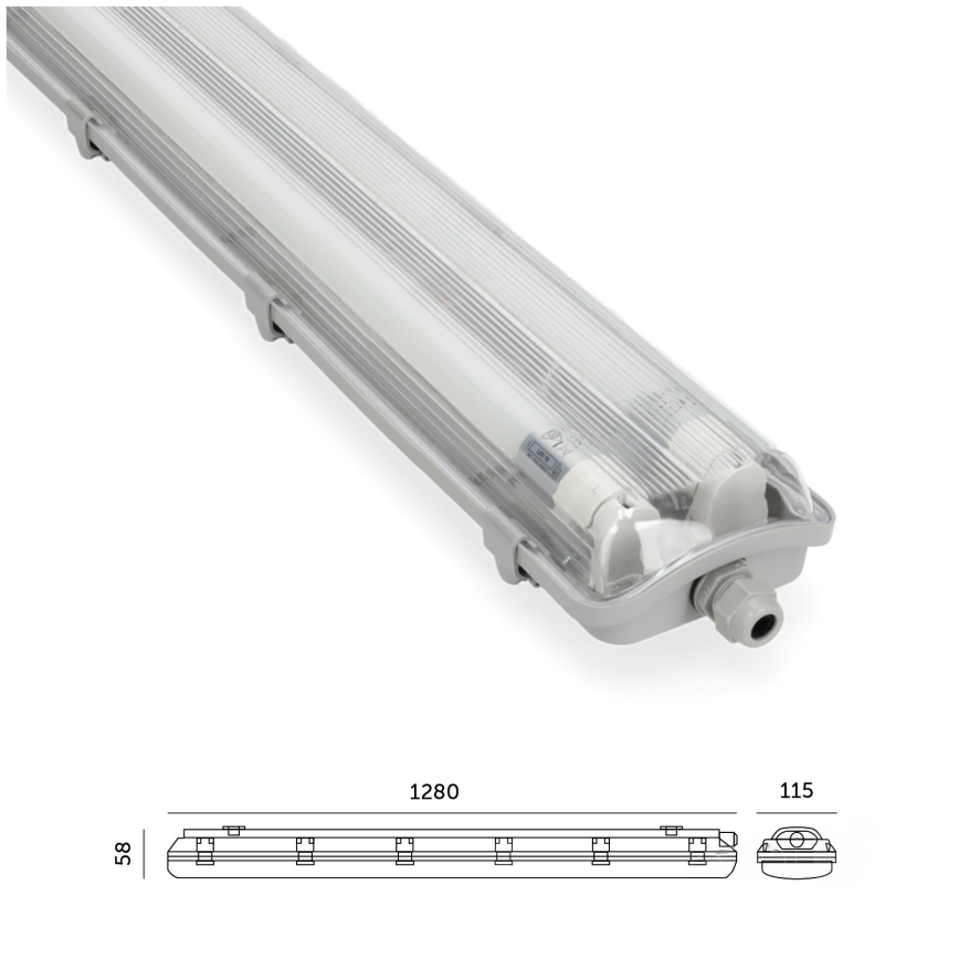 BRILAGI - LED techninis, dulkėms atsparus fluorescencinis šviestuvas OPTIMA T8 2xG13/18W/230V 6500K IP65 128 cm