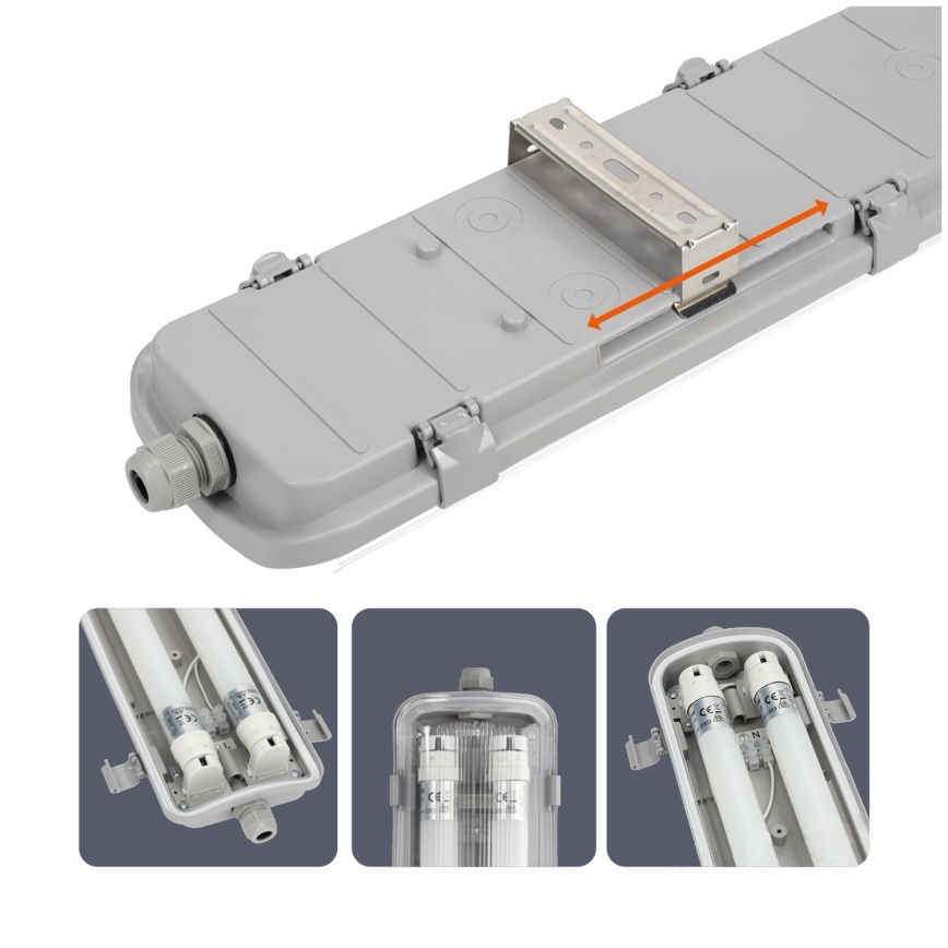 BRILAGI - LED techninis dulkėms atsparus vamzdinis šviestuvas OPTIMA T8 2xG13/9W/230V 4000K IP65 67,5 cm