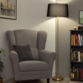 Brilagi - LED toršeras CERIA 1xE27/20W/230V skersmuo 45 cm juodas/auksinis