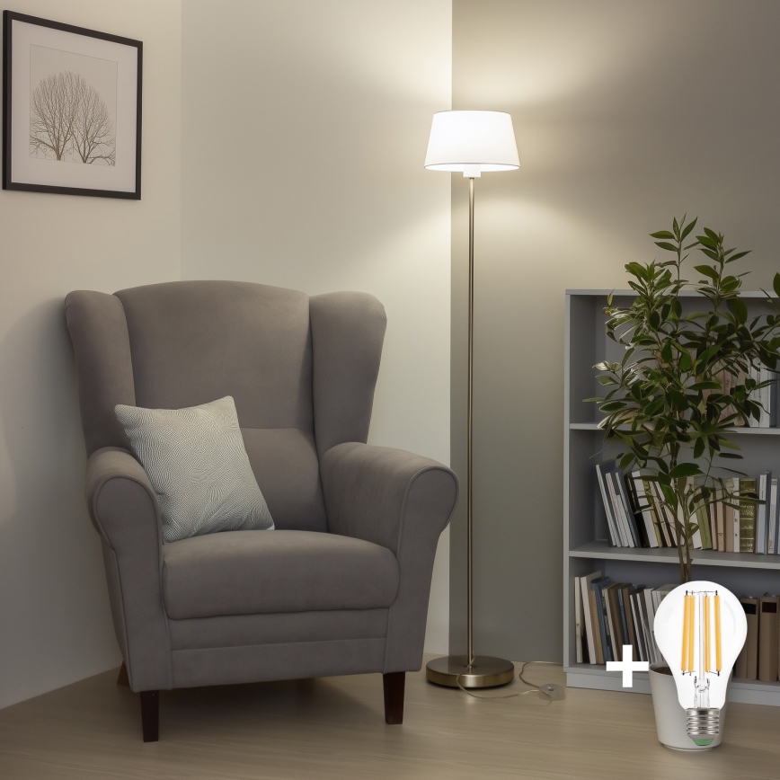 Brilagi - LED toršeras CERIA 1xE27/40W/230V skersmuo 25 cm balta/matinis chromas