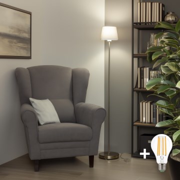 Brilagi - LED toršeras CERIA 1xE27/40W/230V Ø 20,5 cm pilka/matinis chromas