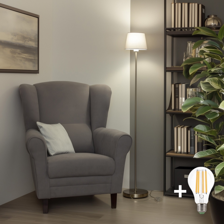 Brilagi - LED toršeras CERIA 1xE27/40W/230V Ø 20,5 cm pilka/matinis chromas