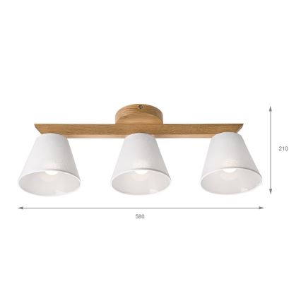 Brilagi - LED  Tvirtinamas sietynas ANTHONY 3xE14/40W/230V ąžuolas/balta