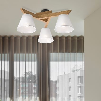 Brilagi - LED  Tvirtinamas sietynas ANTHONY 3xE14/40W/230V ąžuolas/balta