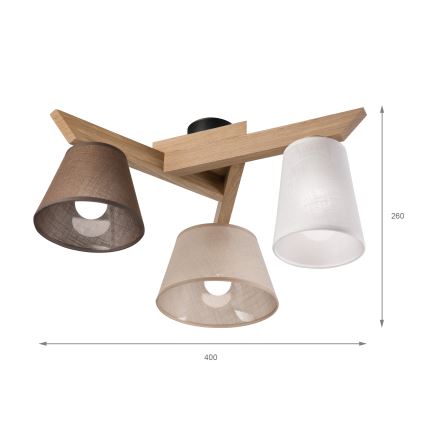 Brilagi - LED  Tvirtinamas sietynas ANTHONY 3xE14/40W/230V ąžuolas
