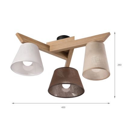 Brilagi - LED  Tvirtinamas sietynas ANTHONY 3xE14/40W/230V ąžuolas