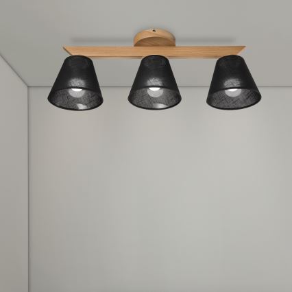 Brilagi - LED  Tvirtinamas sietynas ANTHONY 3xE14/40W/230V ąžuolas/juoda