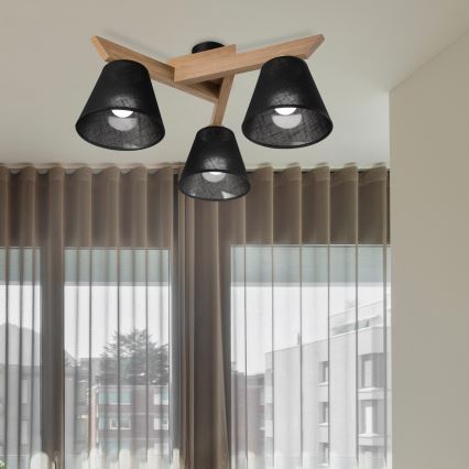 Brilagi - LED  Tvirtinamas sietynas ANTHONY 3xE14/40W/230V ąžuolas/juoda