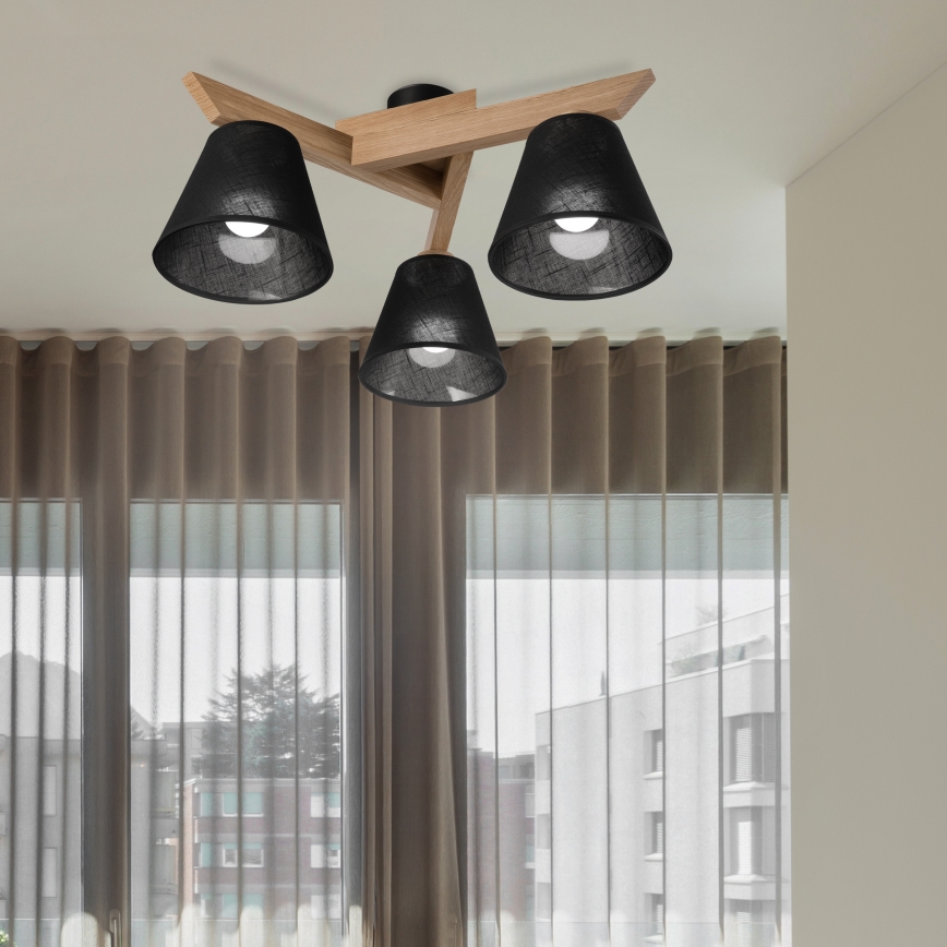 Brilagi - LED  Tvirtinamas sietynas ANTHONY 3xE14/40W/230V ąžuolas/juoda
