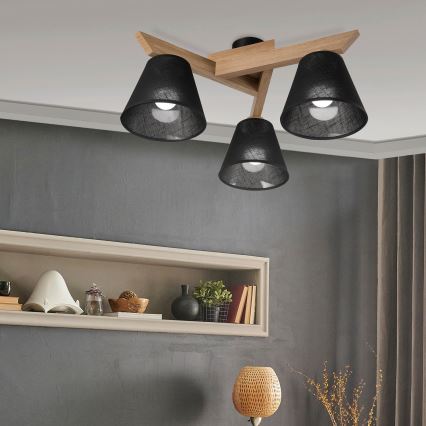Brilagi - LED  Tvirtinamas sietynas ANTHONY 3xE14/40W/230V ąžuolas/juoda