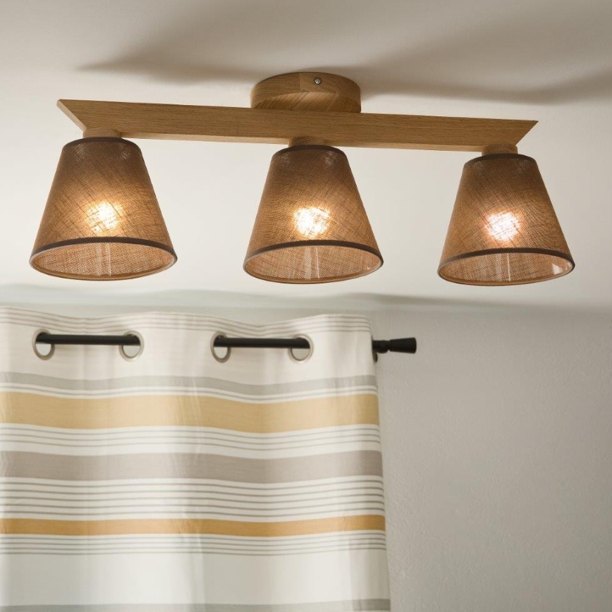 Brilagi - LED  Tvirtinamas sietynas ANTHONY 3xE14/40W/230V ąžuolas/ruda
