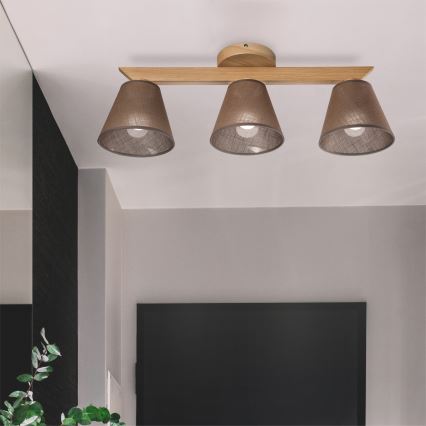 Brilagi - LED  Tvirtinamas sietynas ANTHONY 3xE14/40W/230V ąžuolas/ruda