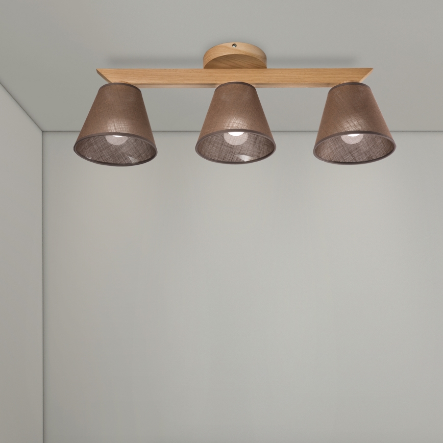 Brilagi - LED  Tvirtinamas sietynas ANTHONY 3xE14/40W/230V ąžuolas/ruda