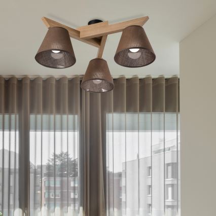 Brilagi - LED  Tvirtinamas sietynas ANTHONY 3xE14/40W/230V ąžuolas/ruda