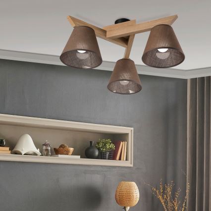 Brilagi - LED  Tvirtinamas sietynas ANTHONY 3xE14/40W/230V ąžuolas/ruda