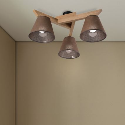 Brilagi - LED  Tvirtinamas sietynas ANTHONY 3xE14/40W/230V ąžuolas/ruda