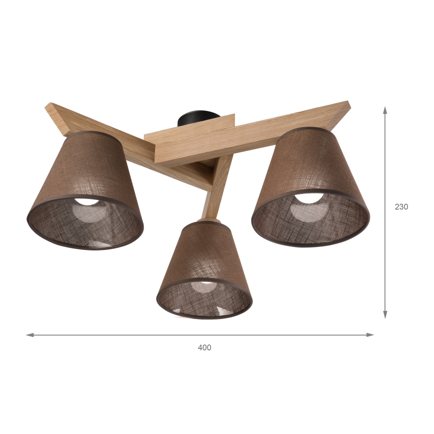 Brilagi - LED  Tvirtinamas sietynas ANTHONY 3xE14/40W/230V ąžuolas/ruda