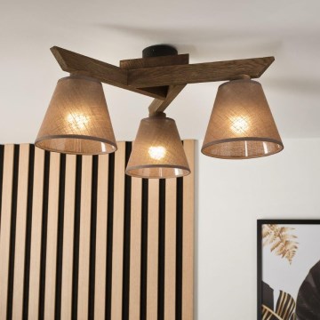 Brilagi - LED  Tvirtinamas sietynas ANTHONY 3xE14/40W/230V ąžuolas/ruda