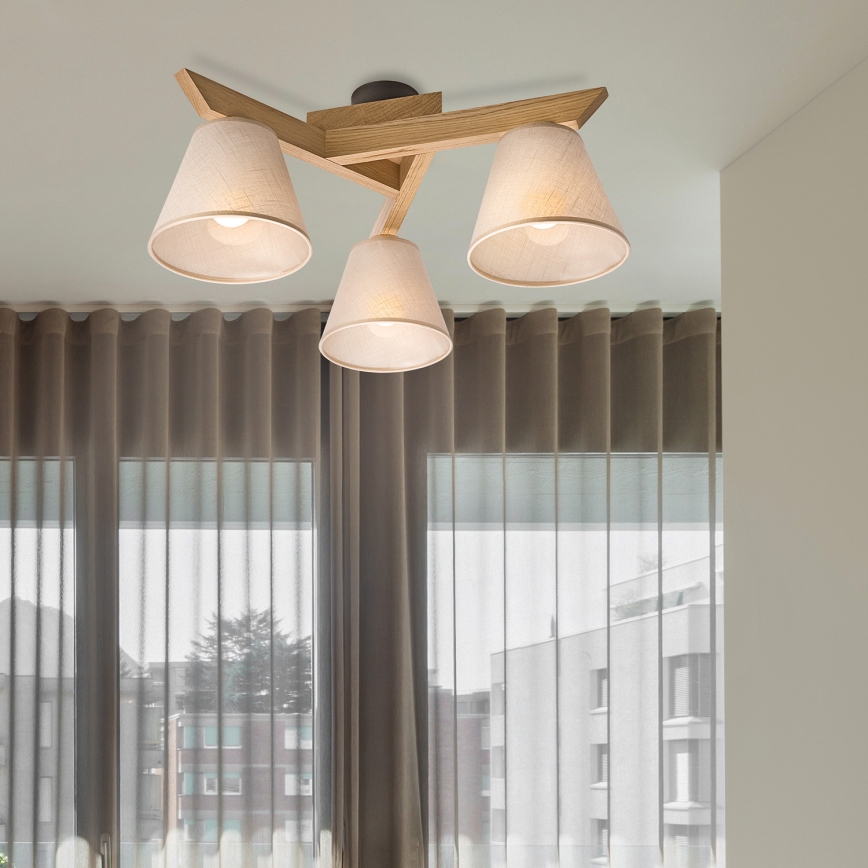 Brilagi - LED  Tvirtinamas sietynas ANTHONY 3xE14/40W/230V ąžuolas/smėlio spalva