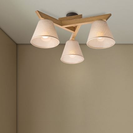 Brilagi - LED  Tvirtinamas sietynas ANTHONY 3xE14/40W/230V ąžuolas/smėlio spalva