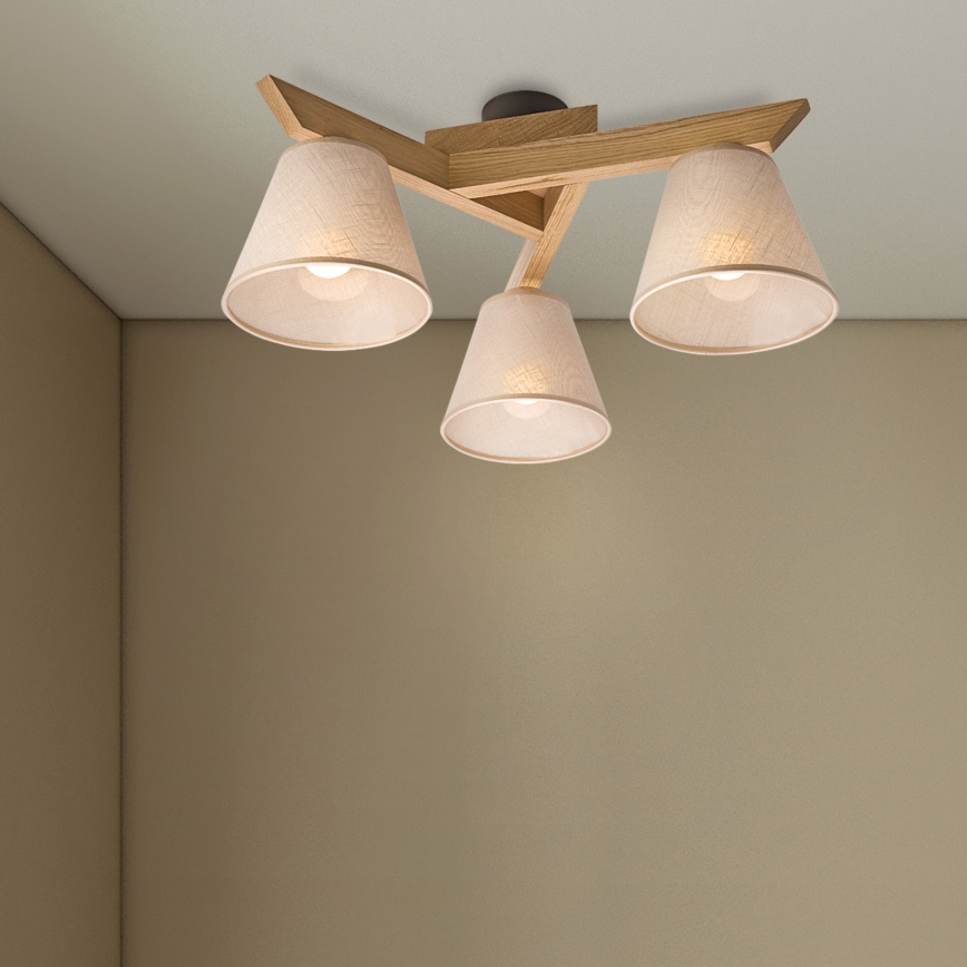 Brilagi - LED  Tvirtinamas sietynas ANTHONY 3xE14/40W/230V ąžuolas/smėlio spalva