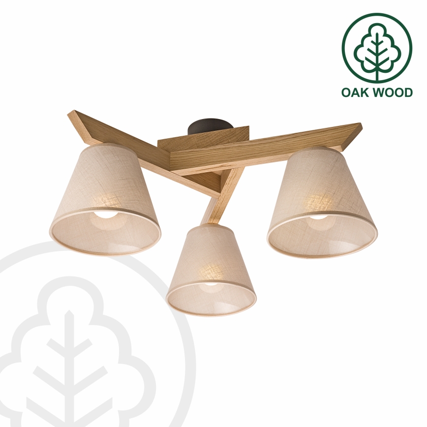 Brilagi - LED  Tvirtinamas sietynas ANTHONY 3xE14/40W/230V ąžuolas/smėlio spalva