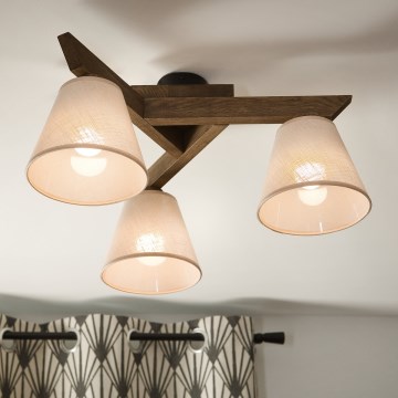 Brilagi - LED  Tvirtinamas sietynas ANTHONY 3xE14/40W/230V ąžuolas/smėlio spalva