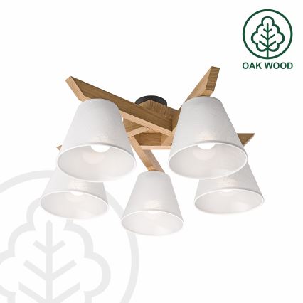 Brilagi - LED  Tvirtinamas sietynas ANTHONY 5xE14/40W/230V ąžuolas/balta