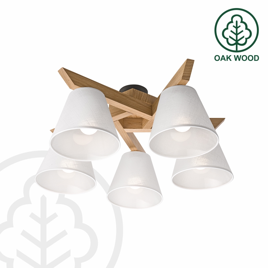 Brilagi - LED  Tvirtinamas sietynas ANTHONY 5xE14/40W/230V ąžuolas/balta