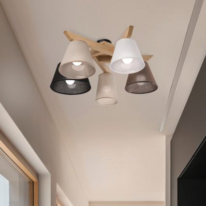 Brilagi - LED  Tvirtinamas sietynas ANTHONY 5xE14/40W/230V ąžuolas