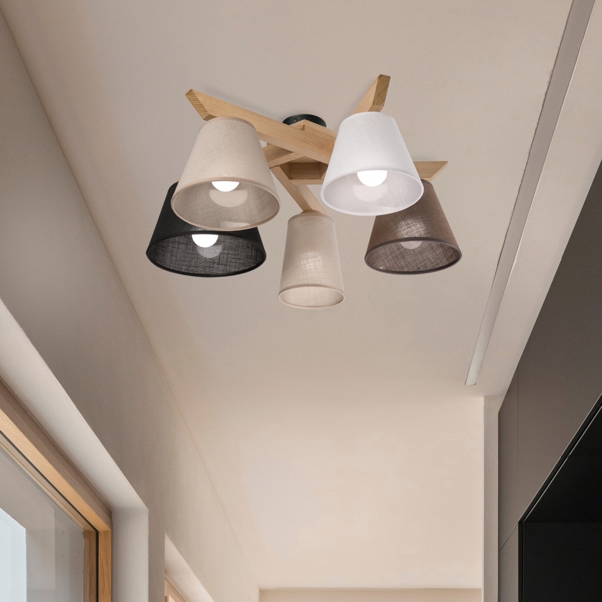 Brilagi - LED  Tvirtinamas sietynas ANTHONY 5xE14/40W/230V ąžuolas