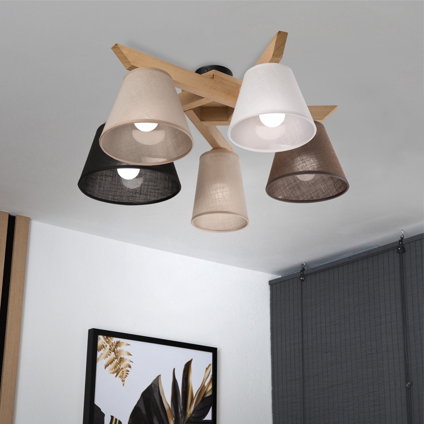 Brilagi - LED  Tvirtinamas sietynas ANTHONY 5xE14/40W/230V ąžuolas