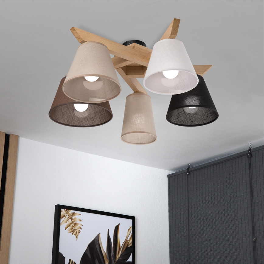Brilagi - LED  Tvirtinamas sietynas ANTHONY 5xE14/40W/230V ąžuolas